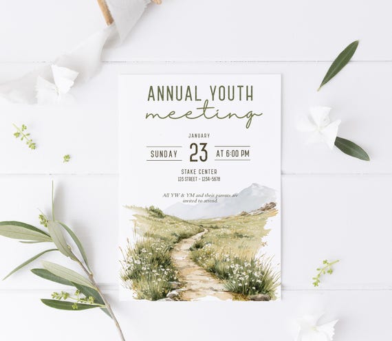 2026 LDS Youth Theme Invitation: Walk With Me, Editable Corjl Template (Instant Download)
