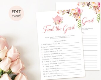 Printable Bridal Shower Games Printable Find the Guest - Etsy Canada