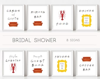 Freunde TV Brautdusche Schild-Set, Bachelorette Party Dekor (Digitaler Download)