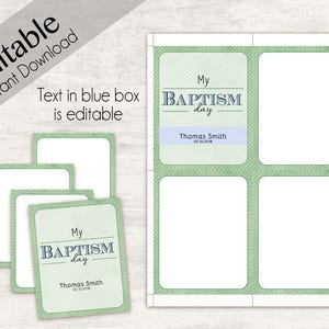 Baptism Testimony Cards Printable, Baptism Note Cards, Baptism Boy, Boy LDS Baptism Cards Printable with Cover image 2