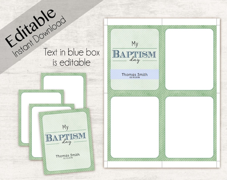 Baptism Testimony Cards Printable, Baptism Note Cards, Baptism Boy, Boy LDS Baptism Cards Printable with Cover image 2