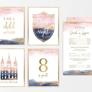 LDS Baptism Program, Temple Art, Editable Poster (Digital Download)