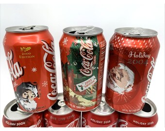 7 Empty Vintage Coca-cola Classic Holiday Cans 2000 2002 2004 - Etsy