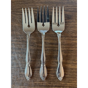 Set of 3 Oneida Community Chatelaine Stainless Serving Forks Flatware 8-3/8"