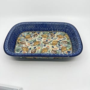 Polish Pottery UNIKAT 1899 D Skiba Rectangular Baker Dish Shell Pattern