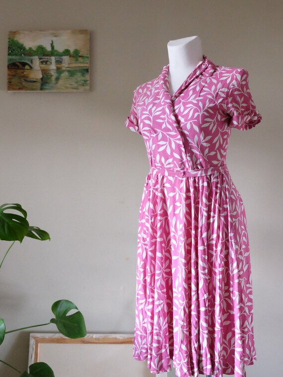 40s dress 40s 50s Vintage Charm pink Tropical shor