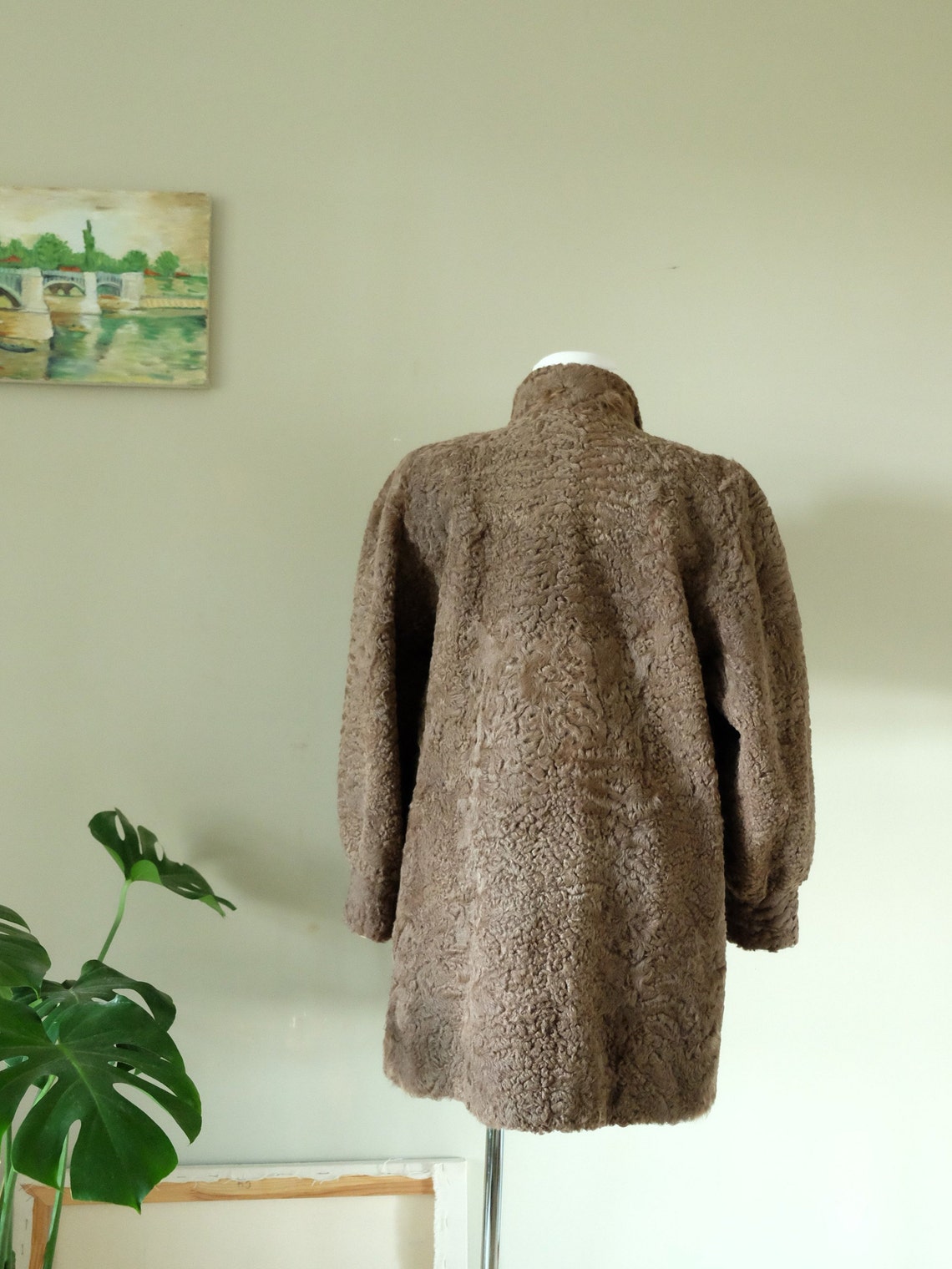 Astrakhan Coat 70s does 40s Vintage real fur Brown jacket | Etsy