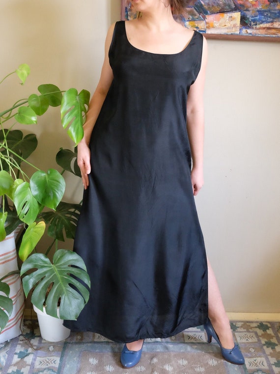 Black Under Dress Vintage 40s 50s Maxi Under dress