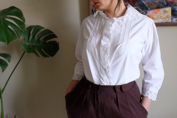 Vintage Victorian blouse 1900s 1910s 1920s white l