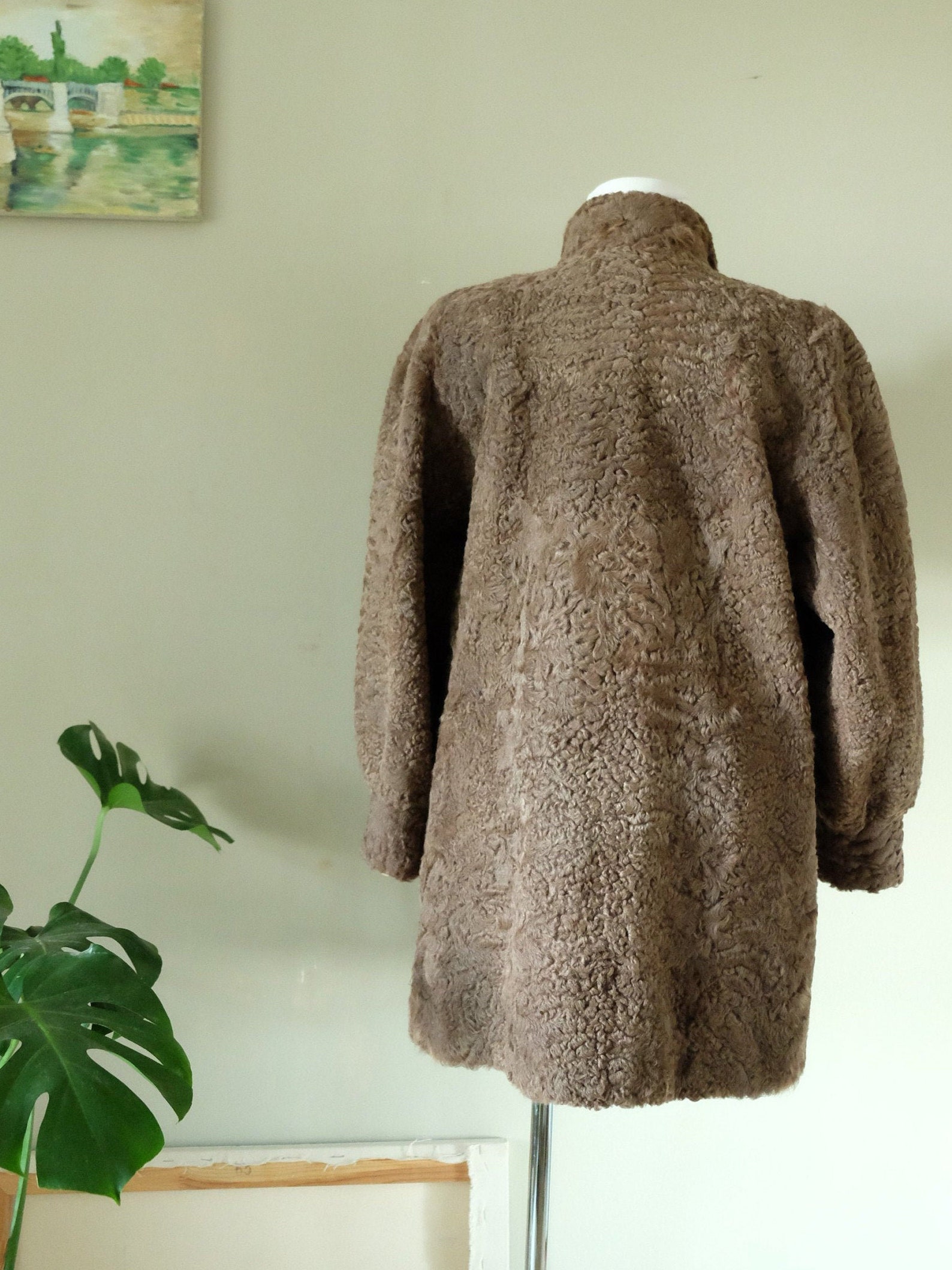 Astrakhan Coat 70s does 40s Vintage real fur Brown jacket | Etsy