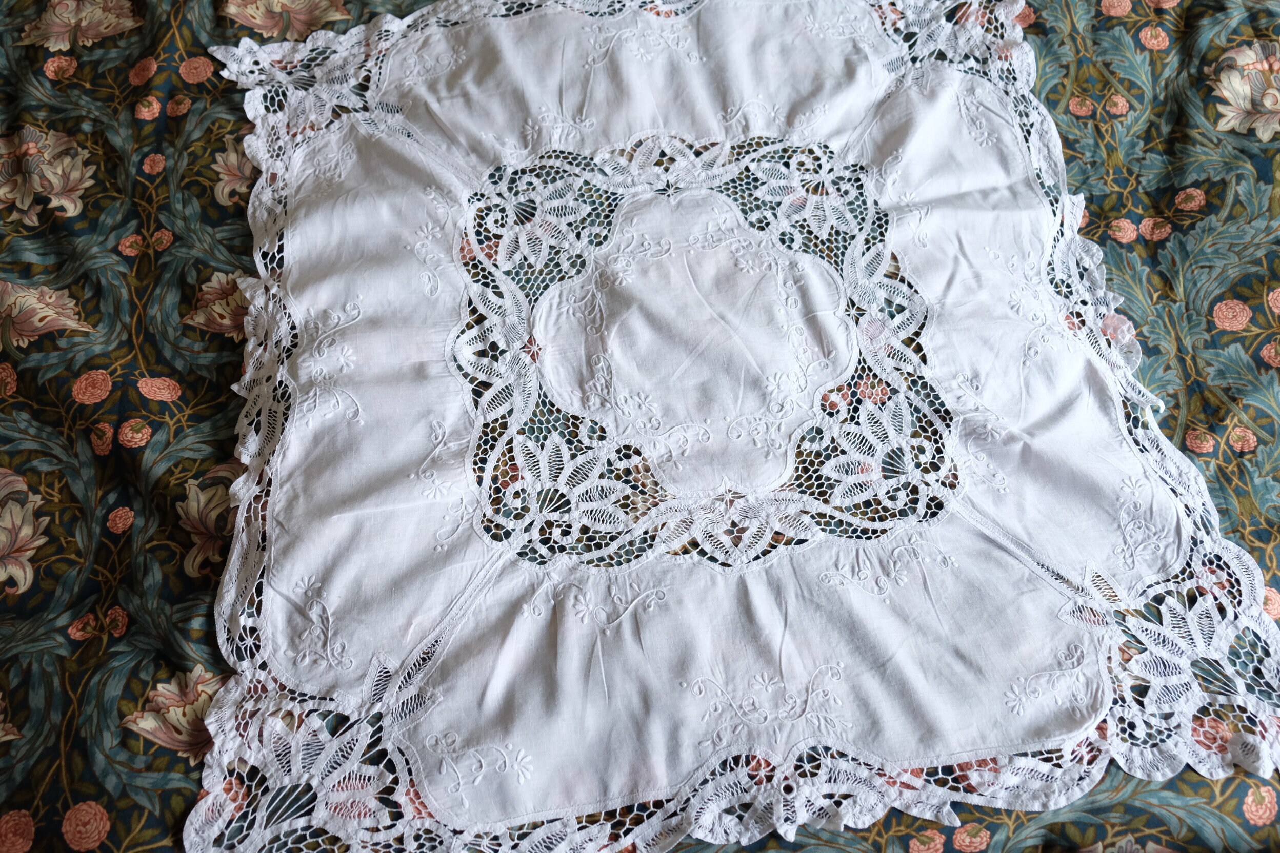 Victorian Tablecloth White Antique Battenburg Lace Cotton Etsy UK