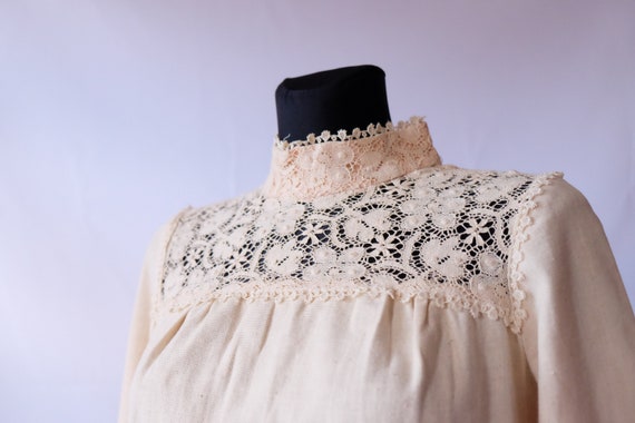 70s blouse 60s 70s Vintage Edwardian Prairie off w
