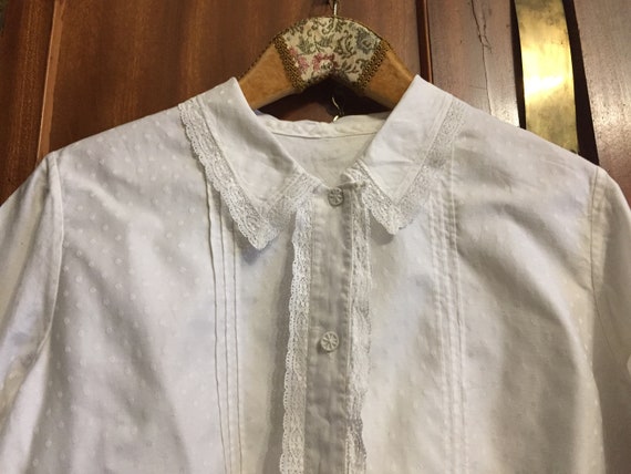 Victorian blouse 1900s 1910s white cotton tuxedo blouse short | Etsy