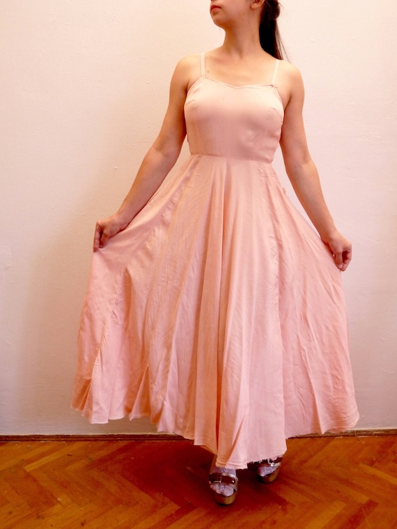 Vintage under dress 1950s wedding gown peach pink