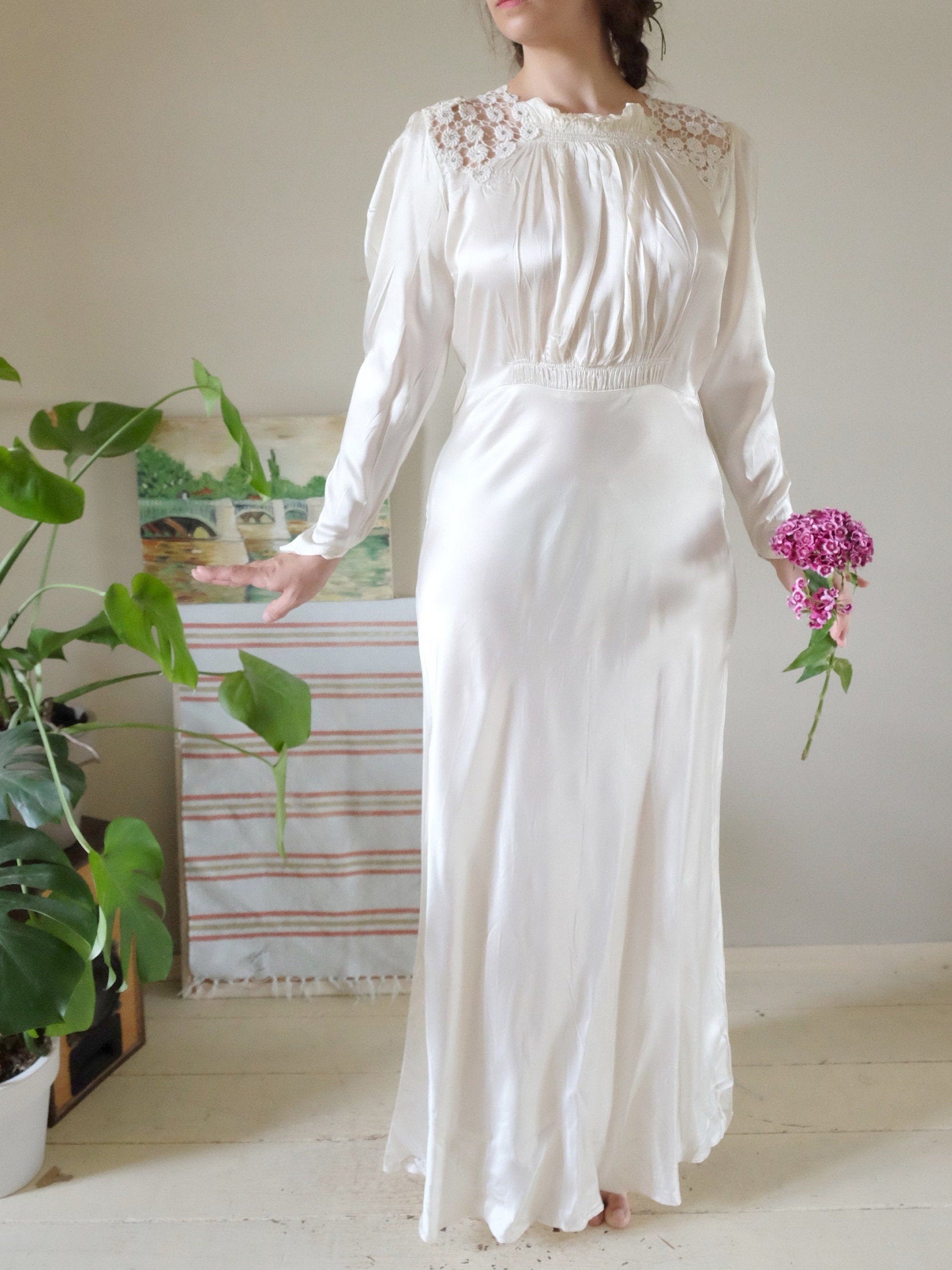 Robe de mari?�e satin vintage des ann?�es 1930 1940 Robe de | Etsy