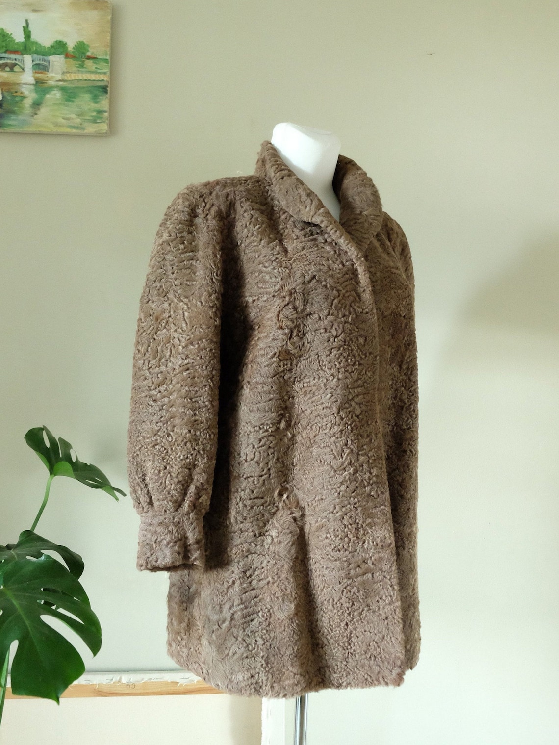 Astrakhan Coat 70s does 40s Vintage real fur Brown jacket | Etsy