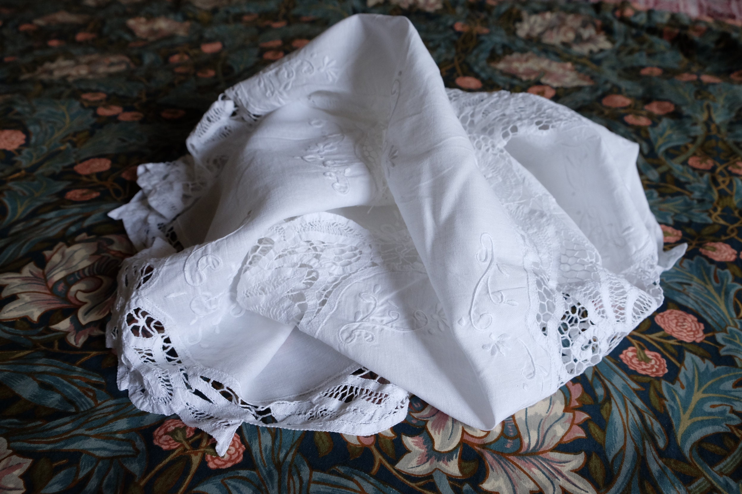 Victorian Tablecloth White Antique Battenburg Lace Cotton Etsy UK