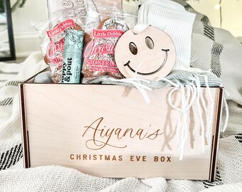 Kids Christmas Eve Gift Box - Christmas Eve Box - Christmas Eve Gift - Kids Gift - Gift Box - Wooded Gift Box Custom Gift - Personalized Box