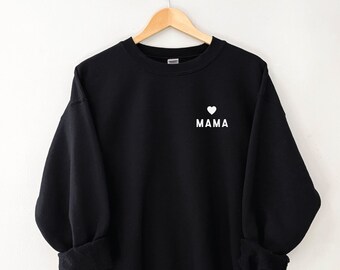 MAMA Heart Pocket Style Tee | Mom Sweatshirt | Valentine's Day Graphic | Valentine's Day Sweatshirt