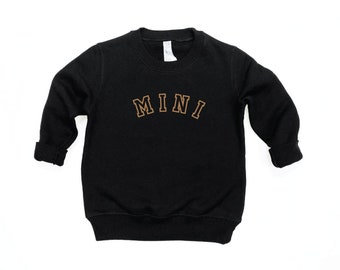 Mini Varsity Pullover Black | Toddler Tee | Toddler Girl Shirt | Toddler Boy Shirt | Mother's Day Graphic Shirt | Mother's Day Match