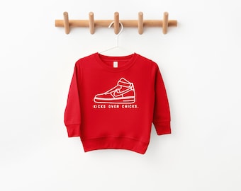 Valentijnssweater voor kinderen – Kicks Over Chicks – Valentijnsdagoutfit – Valentijnscadeau