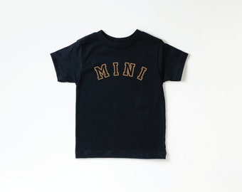 Mini Varsity Tee Black | Toddler Tee | Toddler Girl Shirt | Toddler Boy Shirt | Mother's Day Graphic Shirt | Mother's Day Match