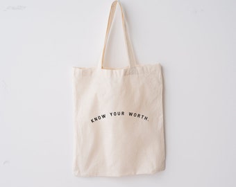 Know Your Worth| Diaper Bag | Purse | Tote | Market Bag | Market Tote | Custom Apparel | Custom Tote | Gifts | Baby Shower Gift | Motherhood