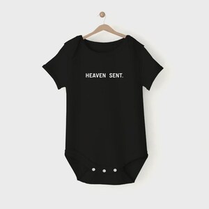 Heaven Sent-romper – neutraal christelijk rompertje, cadeau pasgeboren Zwart