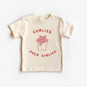 Curlies Over Girlies Toddler Shirt Toddler Girl Shirt Toddler Boy Shirt Valentine's Day Graphic Shirt Valentine's Day Toddler Tee image 1