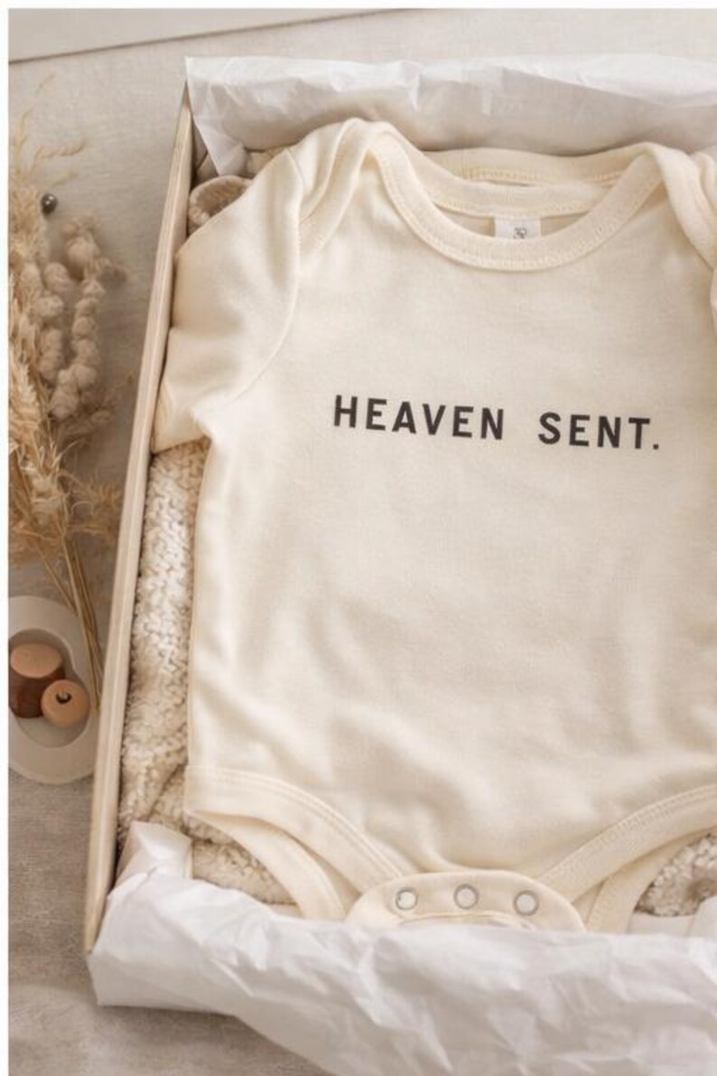 Heaven Sent-romper – neutraal christelijk rompertje, cadeau pasgeboren afbeelding 3