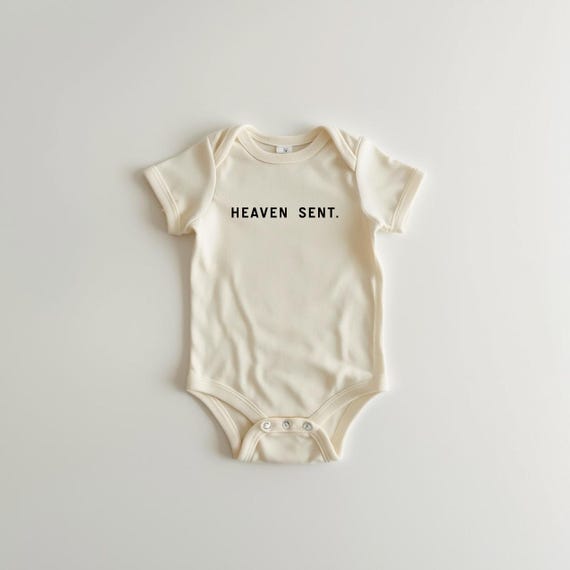 Heaven Sent Baby Bodysuit – Neutral Christian Onesie, Newborn Gift