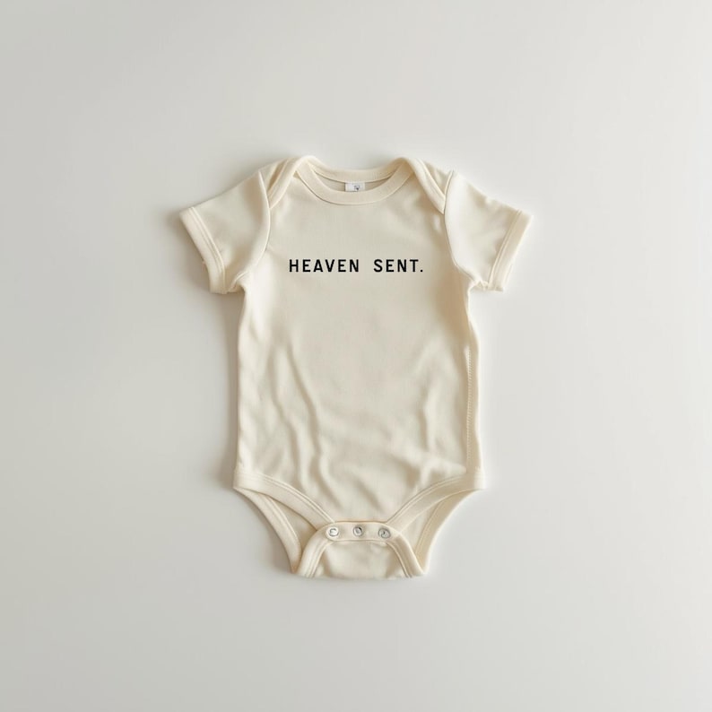 Heaven Sent-romper – neutraal christelijk rompertje, cadeau pasgeboren Cream