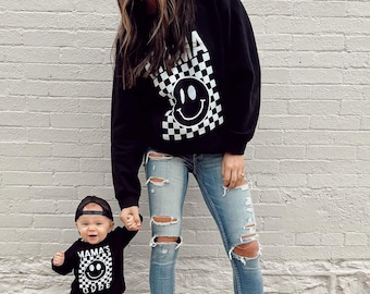 Mama's Checkered Tee Rad Family Mother's Day Cool Tees Checkered Trend  Mother's Day Mothers Day Tees