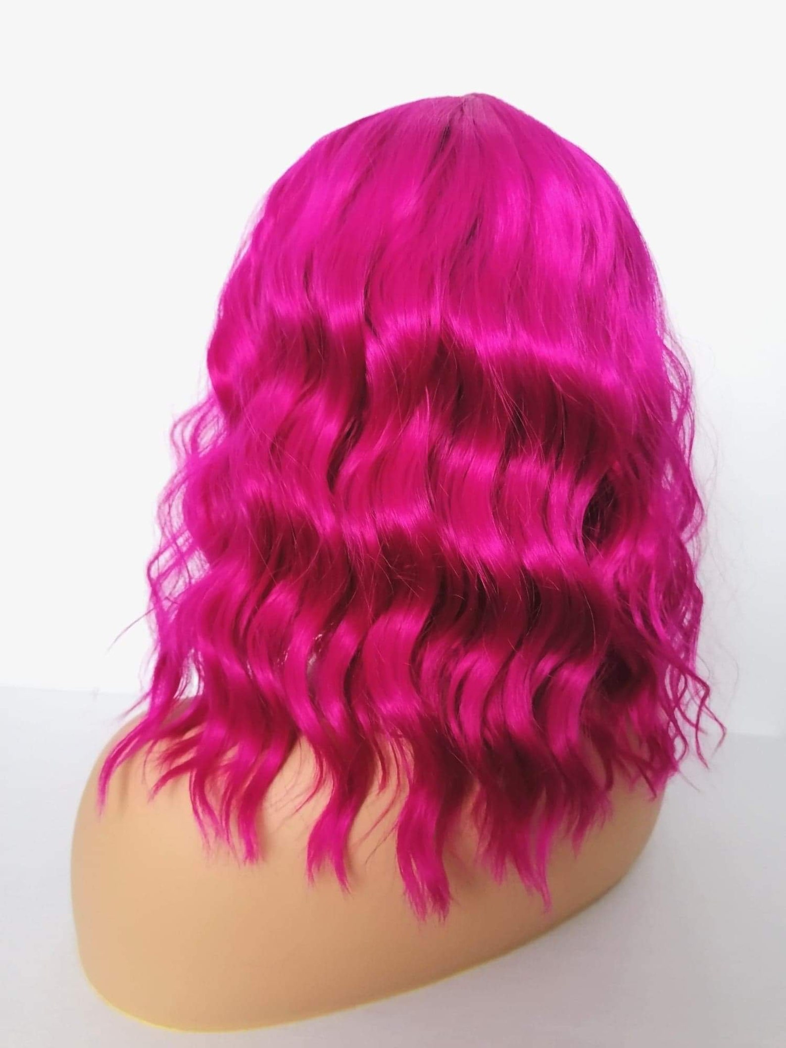 Hot pink wavy wig bangs fringe curly hot pink deep dark Etsy