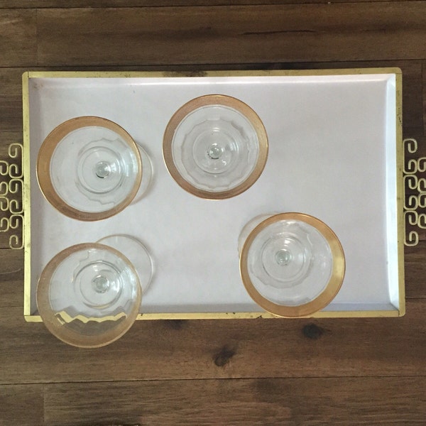 Vintage mid century pearl Moire Glaze handmade tray // MCM // mid-century modern