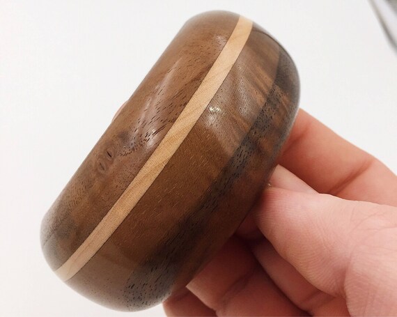 Handmade Wooden Bangle / Bracelet -Walnut and Maple Wood