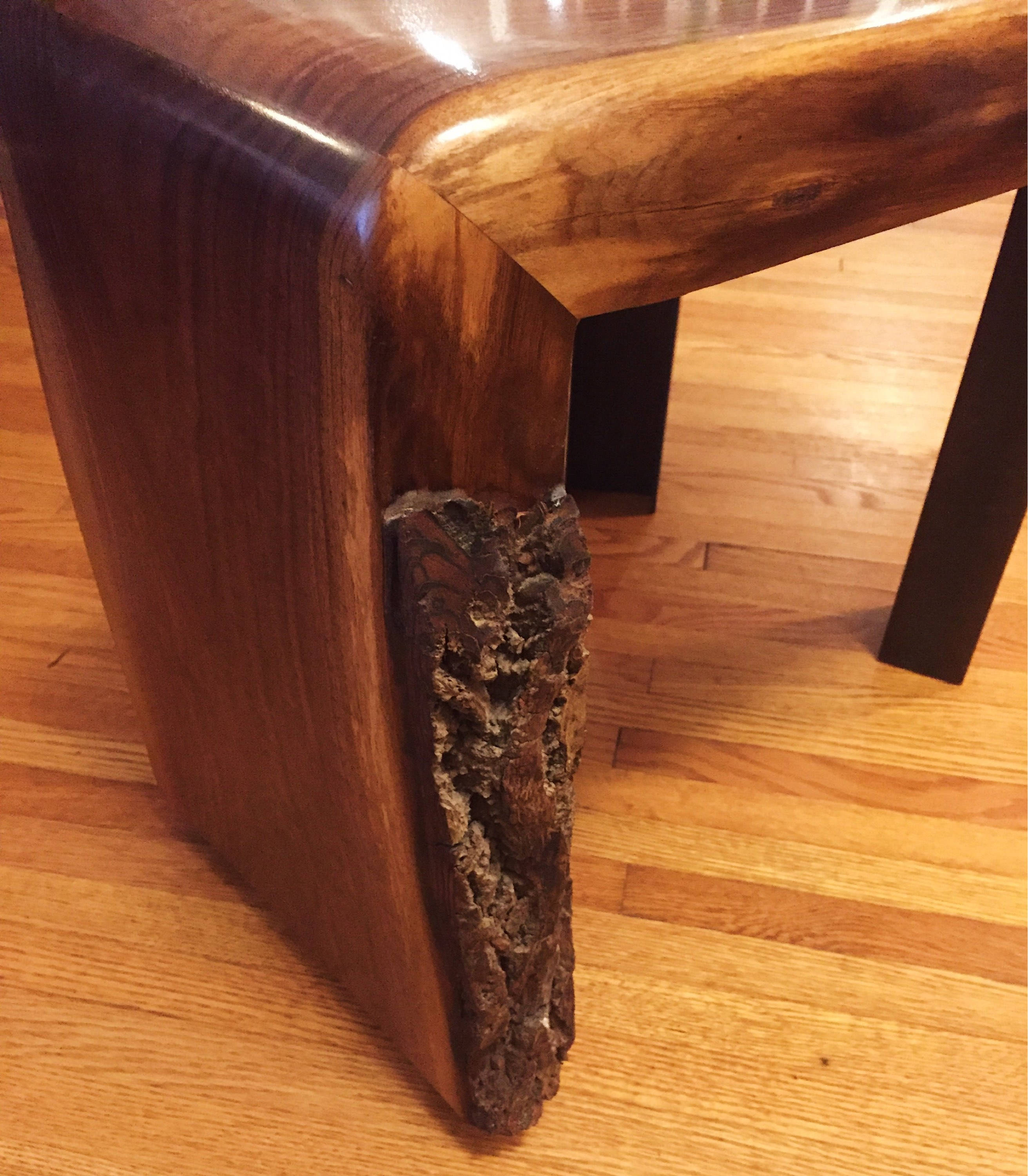 Live Edge Walnut Wood Waterfall Table Live Edge Side/End Table