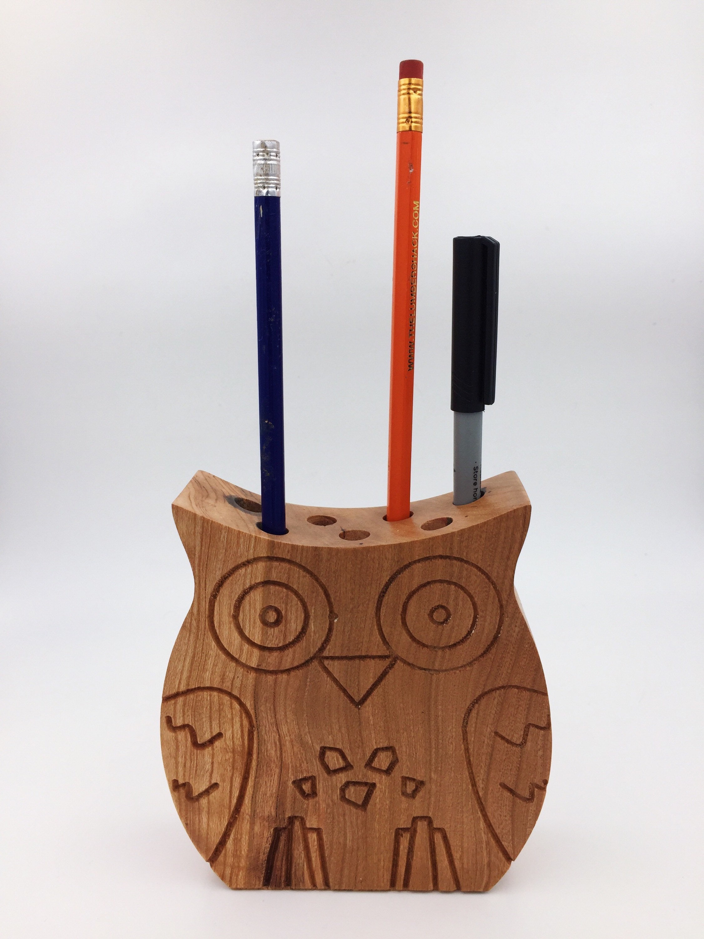 wooden pencil stand