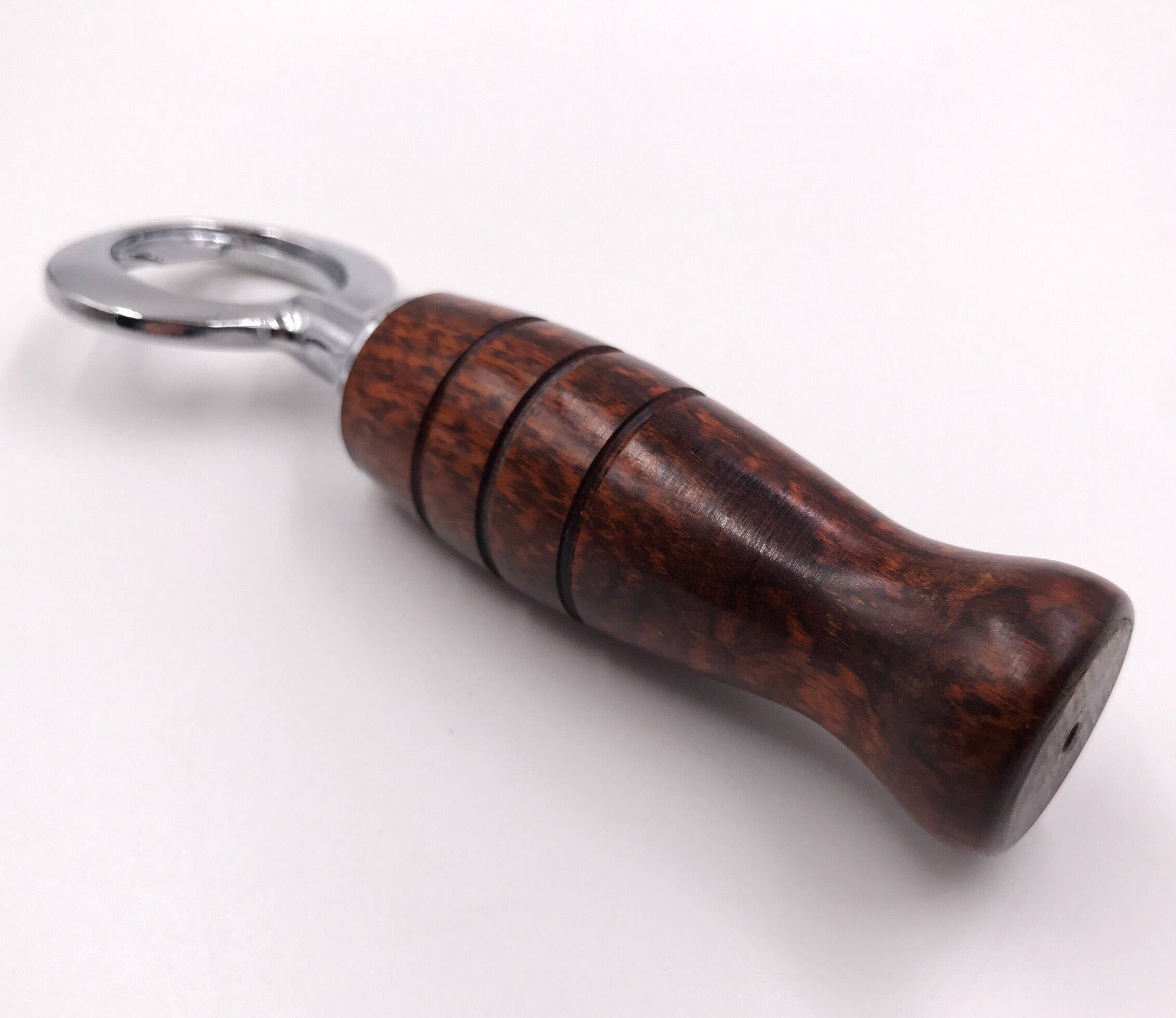 Snake Wood Bottle Opener Chrome Hardware