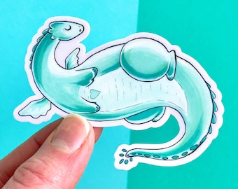 Cute Dragon Sticker - Waterproof Matte Sticker - Magical Dragon Sticker - Sleepy Dragon Sticker