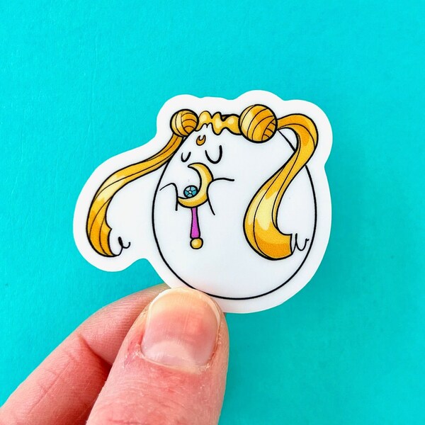 Sailor Moon Ghost Sticker - 2" Serenity Boo Sticker - Crescent Wand Sticker - Meatball Head - Usagi - Nostalgia Sticker - Laptop Sticker