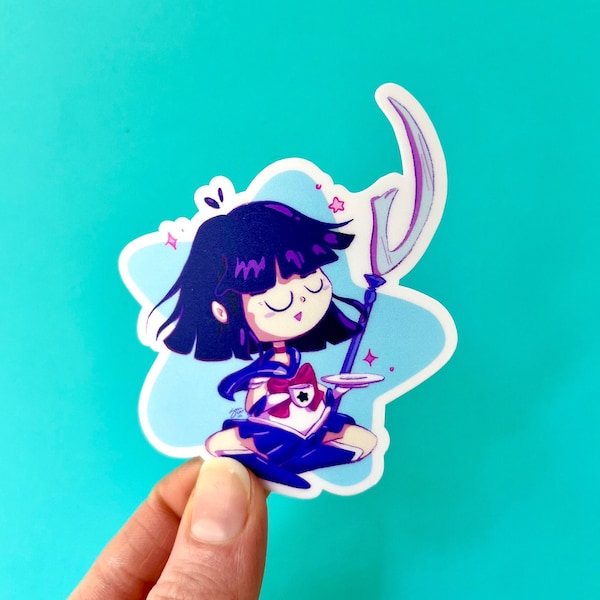 Tea Time Saturn Sticker - Magical Girl Snack Sticker - Tea Time Sticker - Sailor Moon - Nostalgia Sticker - 3” Laptop Sticker