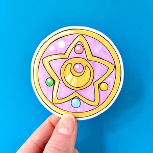 Moon Girl Compact Sticker - Magical Girl Transformation Sticker - Compact Sticker - Moon Prism Power Makeup Sticker - Nostalgia Sticker
