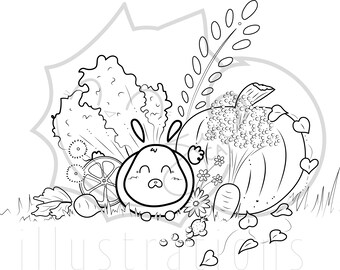 Download Veggie Coloring Book Etsy