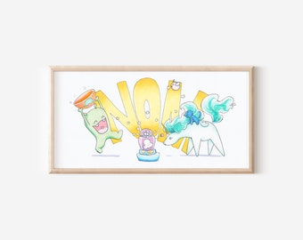 Serie Unicorno - Illustrazione originale - Nom Nom - 7 x 11"