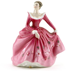 Vintage Royal Doulton Lady Figurine Fragrance HN 3250 Pretty Lady Figurine  Crinoline Lady - Mini Gold Stamp Porcelain Lady