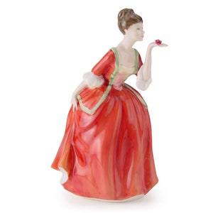 Royal Doulton Figurine Flowers of Love HN3970 – Royal Doulton Figurine Classic Pretty Ladies  Porcelain Sculpture Red dress by John Bromley