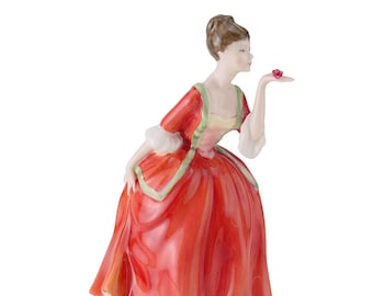 Royal Doulton beeldje Flowers of Love HN3970 – Royal Doulton beeldje Klassiek mooie dames porseleinen sculptuur rode jurk van John Bromley