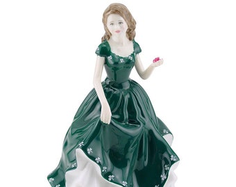 Royal Doulton Figurine Irish Charm HN4580 –   English (UK) Heritage  Figurine Porcelain Sculpture Green and white Dress Pretty Lady Figure