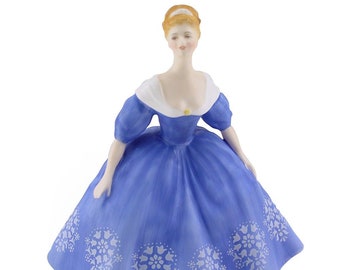 Royal Doulton Figurine Nina HN2347, Peggy Davies Classic Blue Dress